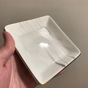 Sweet Water Decor Marble-Look Gold Foil Accent Trinket Tray